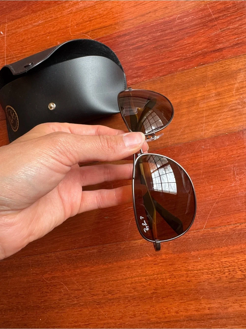 Ray-Ban 3519 Aviator Sunglasses - Brown Lenses, Black Case - Picture 4 of 8